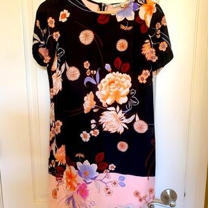 Pretty floral Daniel Rainn shift dress with short sleeves